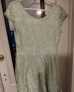Light Green Lace Babydoll Dress